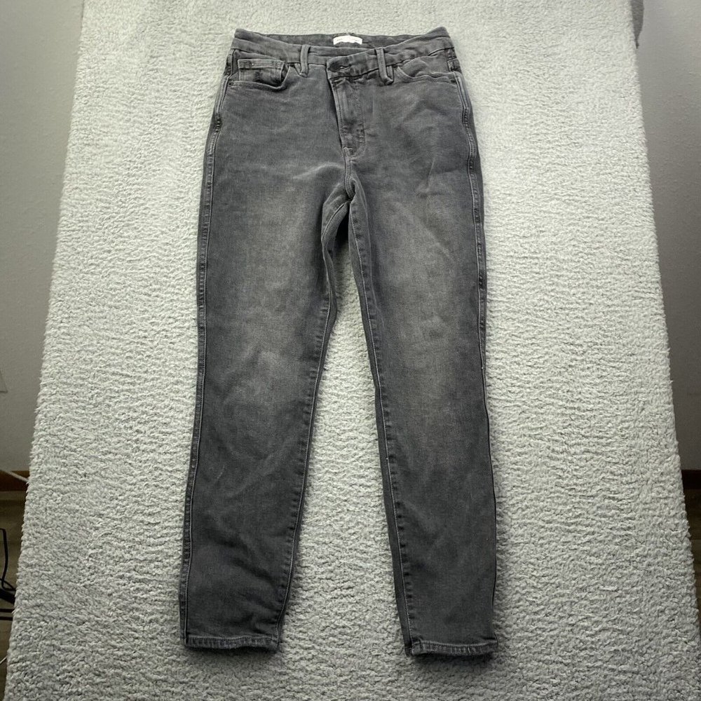 Good American Gray High-Rise Skinny Jeans